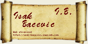 Isak Bačević vizit kartica
